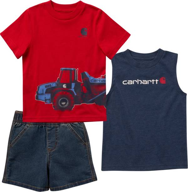 Carhartt Infant Short Sleeve T-Shirt, Sleeveless T-Shirt, & Denim Shorts Set