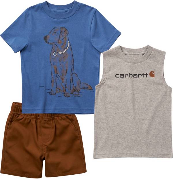 Carhartt Infant Short Sleeve T-Shirt, Sleeveless T-Shirt, & Canvas Shorts Set