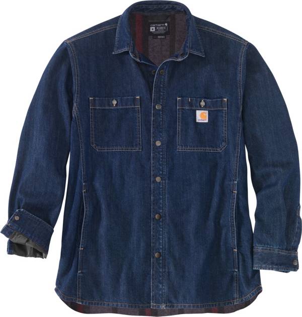 Carhartt Men's Relaxed Fit Denim Lined Snap Shirt Jacket product image