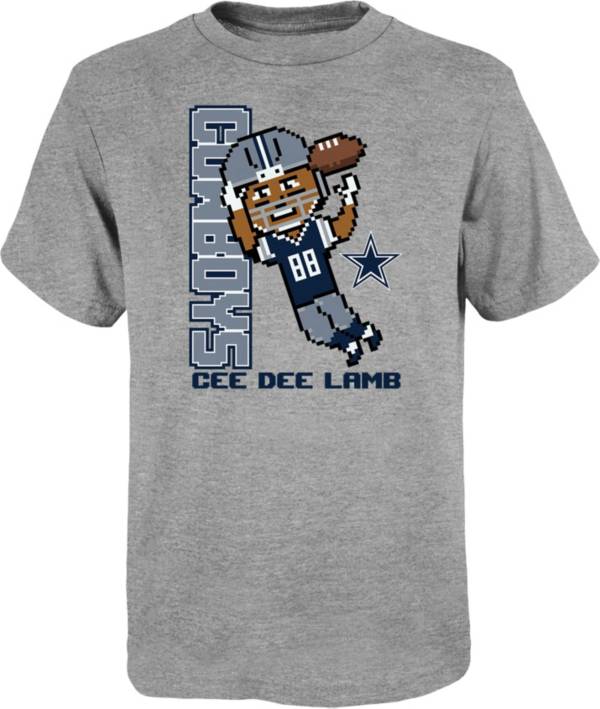 Dallas Cowboys Merchandising Youth CeeDee Lamb #88 Pixels Grey T-Shirt