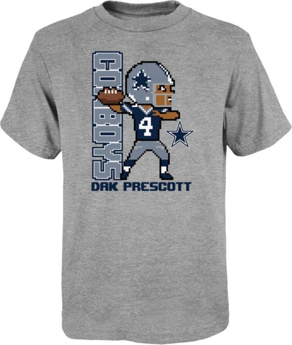 Dallas Cowboys Merchandising Youth Dak Prescott #4 Pixels Grey T-Shirt product image