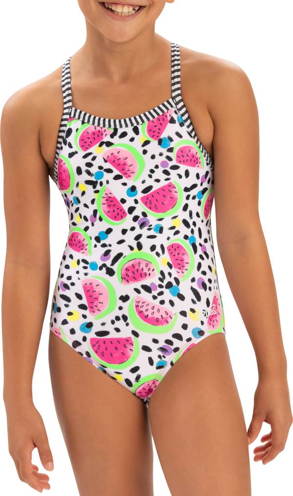 Dolfin Girls' Uglies Print One Piece Swimsuit