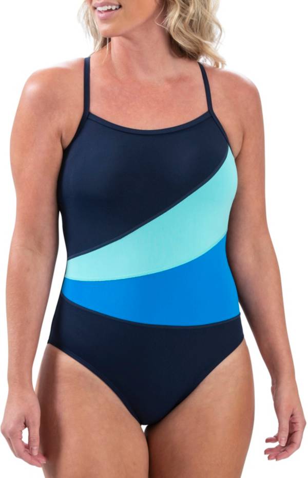 Dolfin Women's Color Block Moderate One Piece Swimsuit