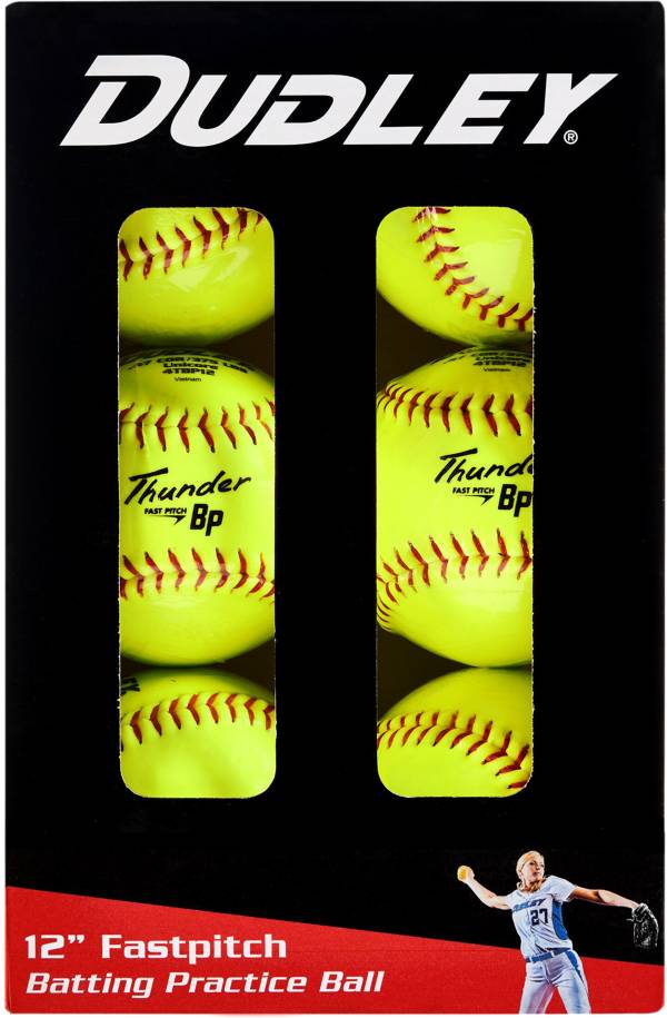 Dudley 12'' Uni-Core Thunder Fastpitch Practice Softballs - 6 Pack product image