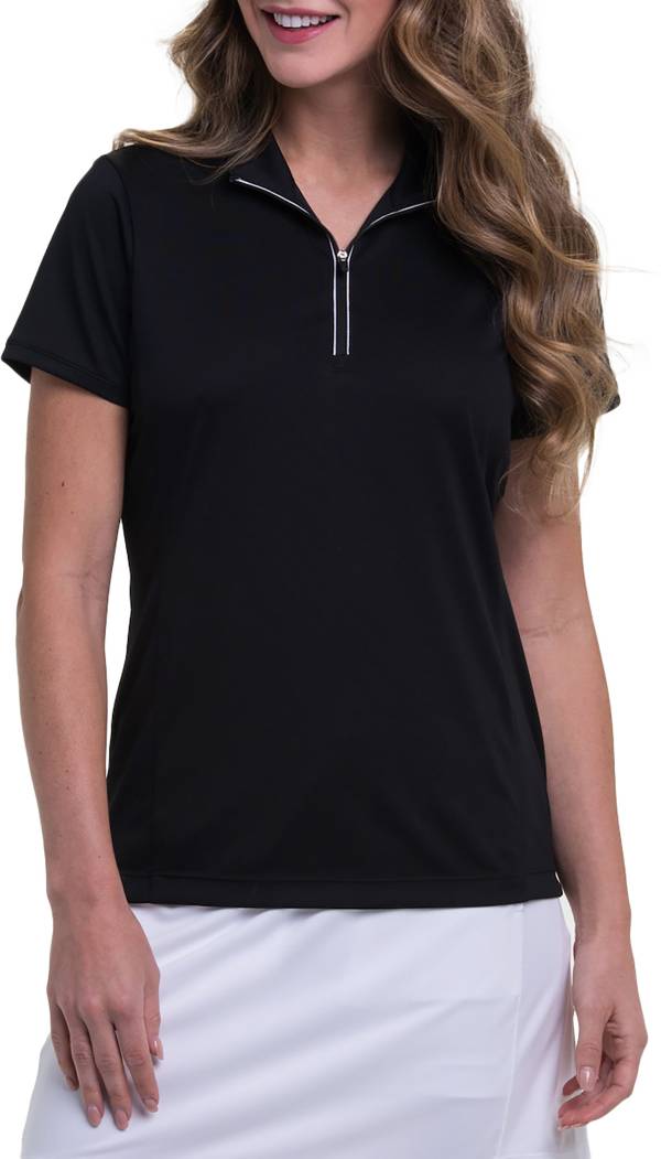 EP Pro Women's Short Sleeve Convertible Zip Mock Neck Golf Polo