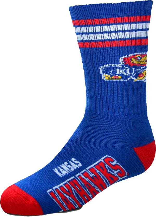 For Bare Feet Youth Kansas Jayhawks 4-Stripe Deuce Socks product image