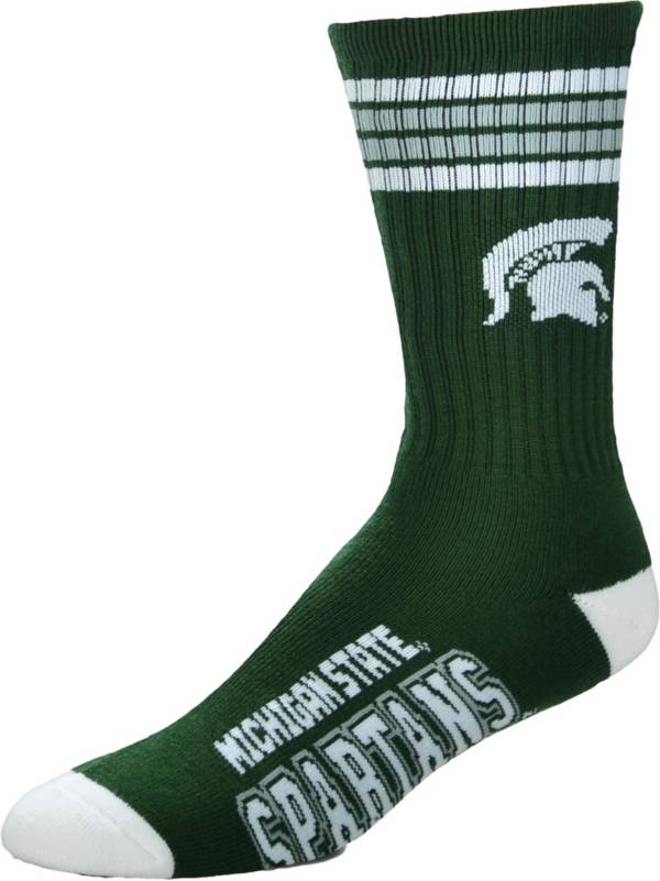 For Bare Feet Youth Michigan State Spartans 4-Stripe Deuce Socks