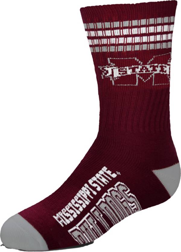 For Bare Feet Youth Mississippi State Bulldogs 4-Stripe Deuce Socks product image