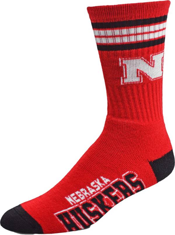 For Bare Feet Youth Nebraska Cornhuskers 4-Stripe Deuce Socks