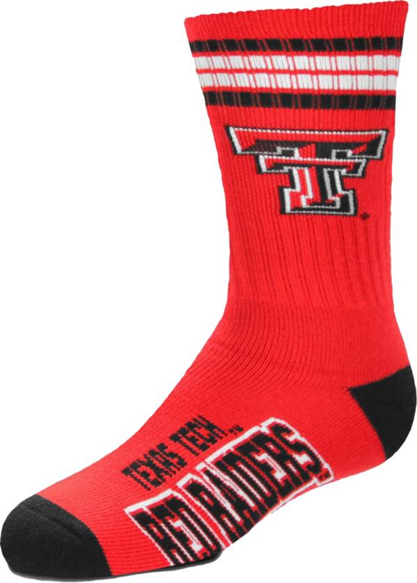 For Bare Feet Youth Texas Tech Red Raiders 4-Stripe Deuce Socks