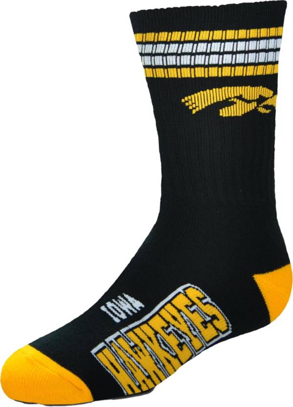 For Bare Feet Youth Iowa Hawkeyes 4-Stripe Deuce Socks product image