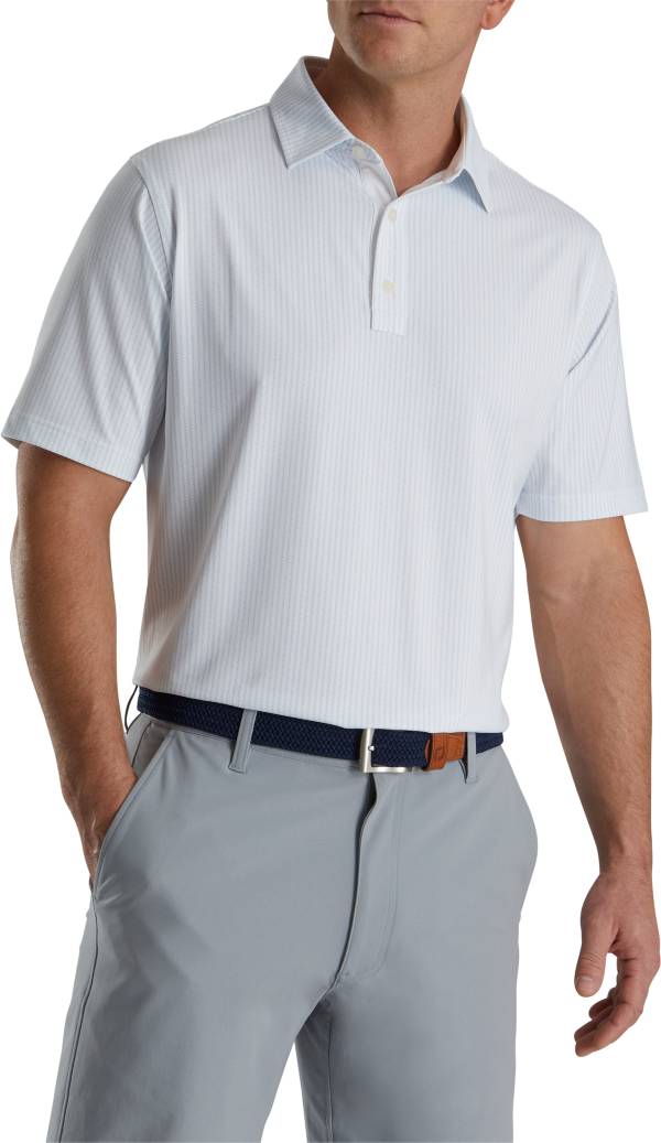 FootJoy Men's ZigZag Print Lisle Self Collar Golf Polo