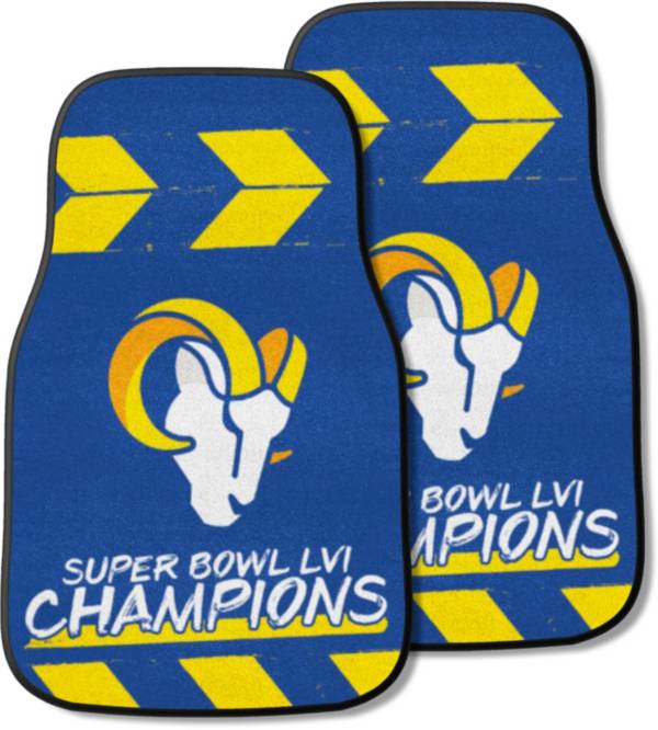 FANMATS 2021 Super Bowl LVI Champions Los Angeles Rams Front Carpet Car Mat 2 Set