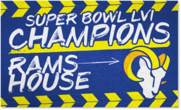 FANMATS 2021 Super Bowl LVI Champions Los Angeles Rams Plush Area Rug