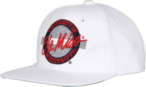 The Game Men's Ole Miss Rebels White Circle Adjustable Hat