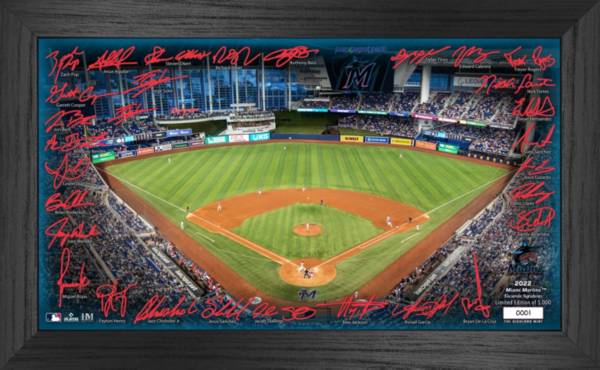 Highland Mint Miami Marlins Signature Framed Field Print