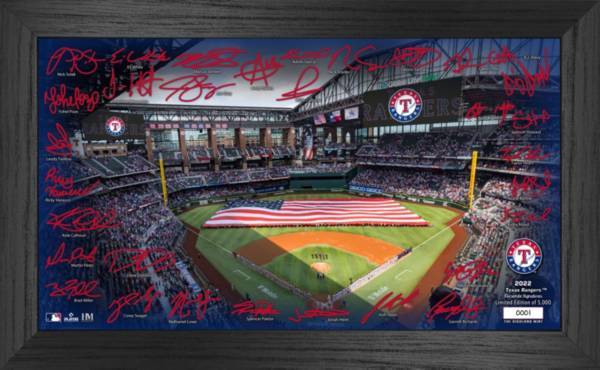 Highland Mint Texas Rangers Signature Framed Field Print
