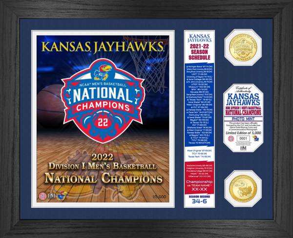 Highland Mint Kansas Jayhawks 2022 Men's Basketball National Champions Banner Bronze Coin Photo Mint