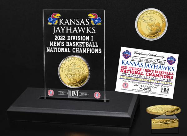 Highland Mint Kansas Jayhawks 2022 Men's Basketball National Champions Acrylic Gold Coin product image