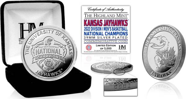 Highland Mint Kansas Jayhawks 2022 Men's Basketball National Champions Silver Plated Mint Coin product image