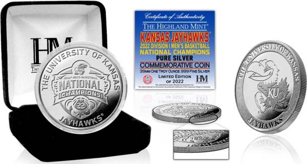 Highland Mint Kansas Jayhawks 2022 Men's Basketball National Champions .999 Silver Team Coin product image