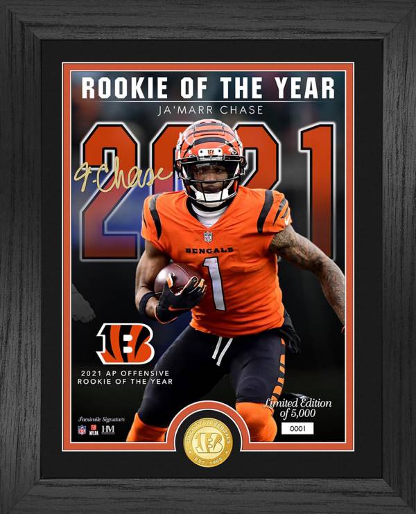 Highland Mint Cincinnati Bengals Ja'Marr Chase 2021 AP Offensive Rookie of the Year Bronze Coin Photo Mint