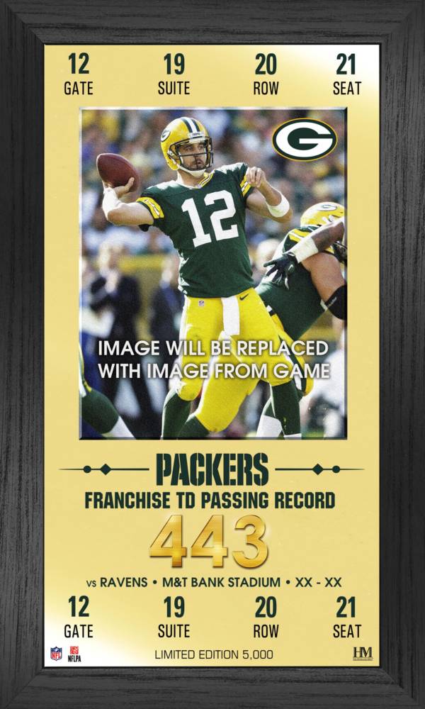 Highland Mint Green Bay Packers Aaron Rodgers #12 TD Record Photo Frame product image