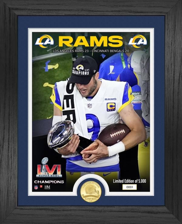 Highland Mint 2021 Super Bowl LVI Champions Los Angeles Rams Stafford Holding Lombardi Trophy Photo
