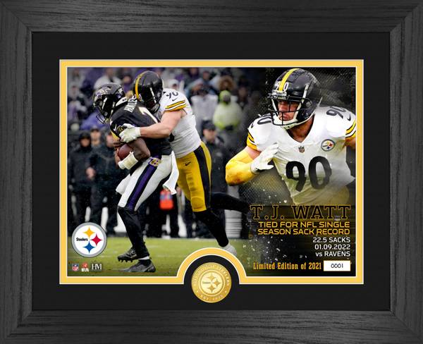 Highland Mint Pittsburgh Steelers T.J. Watt Sack Record Coin Photo Mint