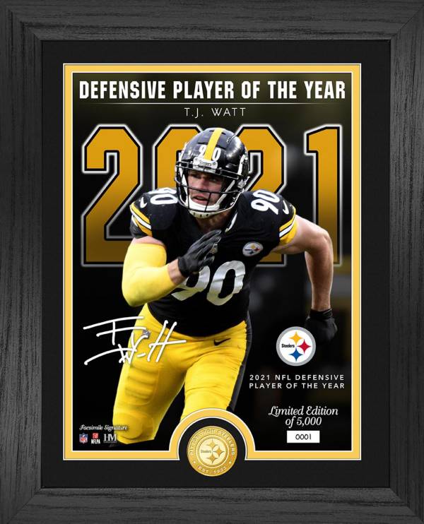 Highland Mint Pittsburgh Steelers T.J. Watt 2021 AP Defensive Player of the Year Bronze Coin Photo Mint