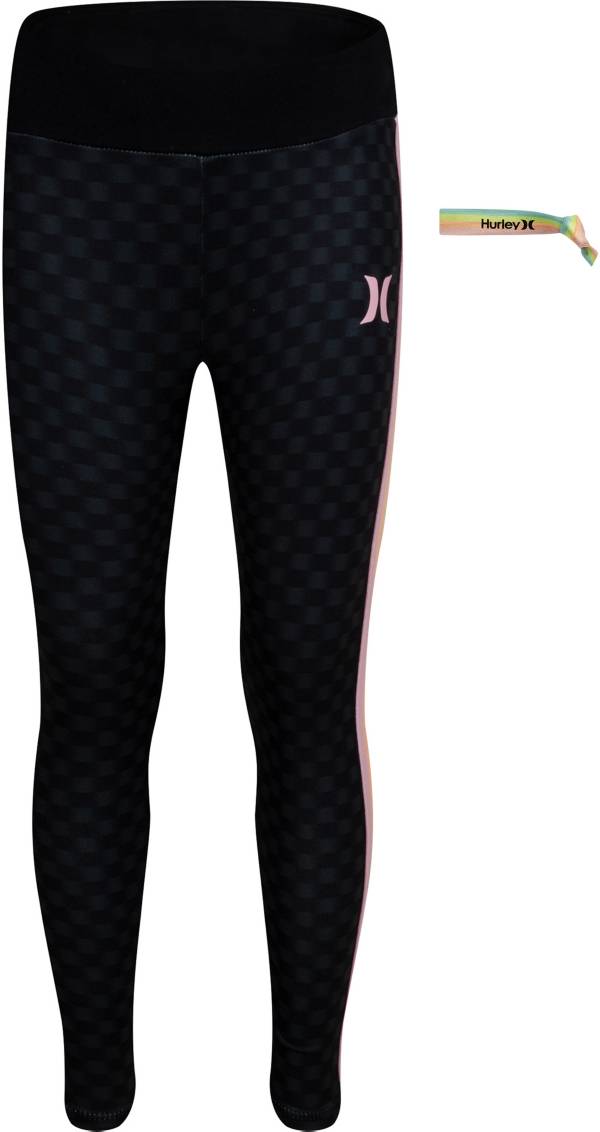 Hurley Girls' Check Print Active Leggings