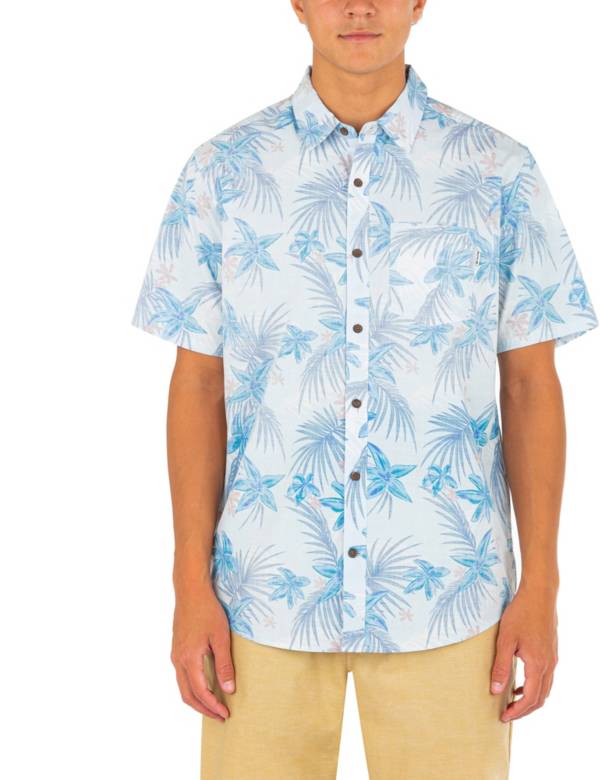 Hurley Mens Bungalow Floral Short Sleeve Button Up Short