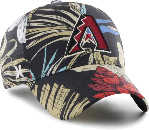 Hurley x '47 Men's Arizona Diamondbacks Black Paradise MVP Adjustable Hat