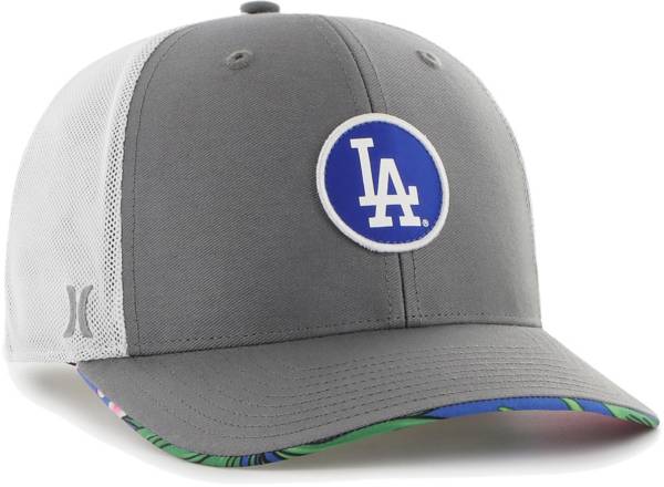 Hurley x '47 Men's Los Angeles Dodgers Dark Gray Paradise MVP Adjustable Hat