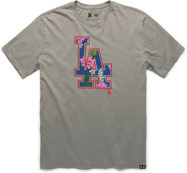 Hurley x '47 Men's Los Angeles Dodgers Grey T-Shirt