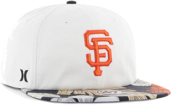 Hurley x '47 Men's San Francisco Giants White Captain Snapback Adjustable Hat