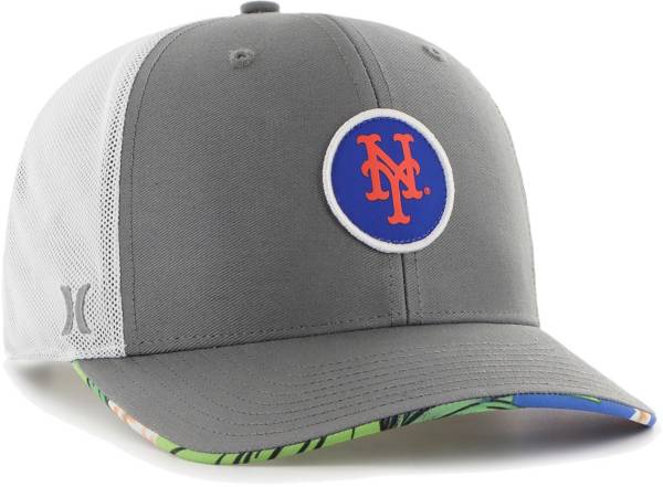 Hurley x '47 Men's New York Mets Dark Gray Paradise MVP Adjustable Hat