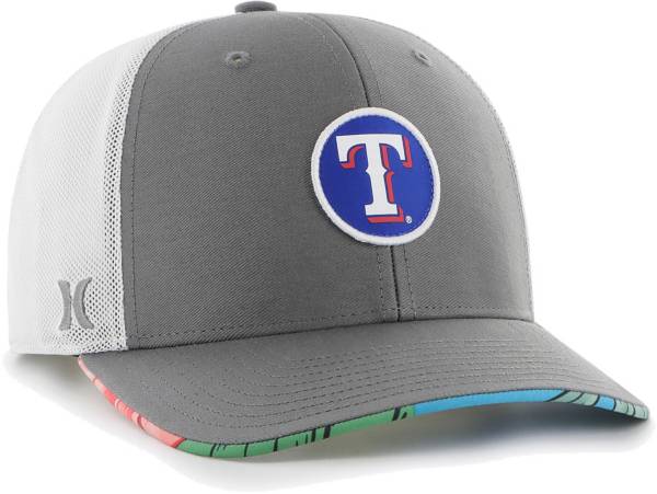 Hurley x '47 Men's Texas Rangers Dark Gray Paradise MVP Adjustable Hat