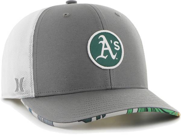 Hurley x '47 Men's Oakland Athletics Dark Gray Paradise MVP Adjustable Hat