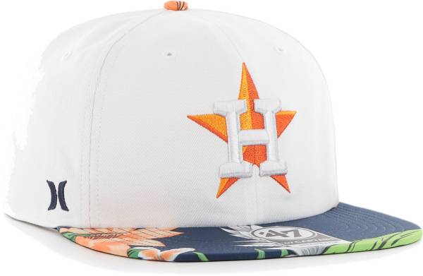 Hurley x '47 Men's Houston Astros White Captain Snapback Adjustable Hat