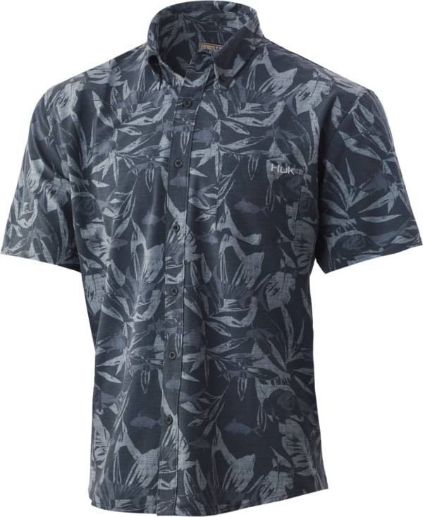 HUK Men's Kona Ocean Palm Shirt
