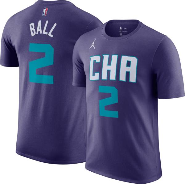 Jordan Men's Charlotte Hornets LaMelo Ball #2 Purple T-Shirt product image