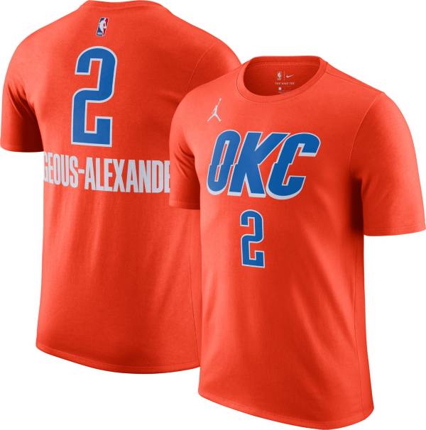 Jordan Men's Oklahoma City Thunder Shai Gilgeous-Alexander #2 Orange T-Shirt