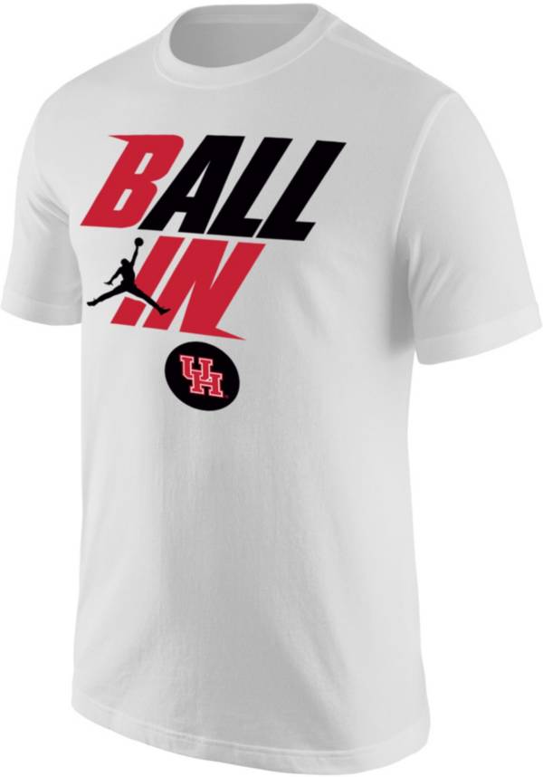 Jordan Men's Houston Cougars White 2022 Basketball BALL IN Bench T-Shirt product image