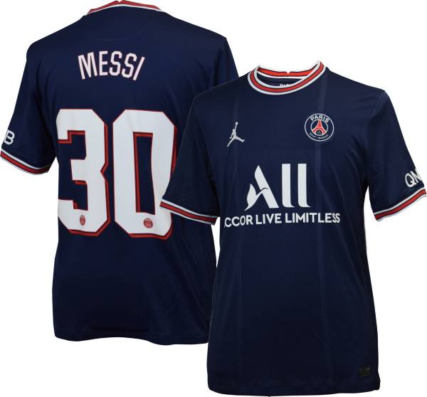 Jordan Paris Saint-Germain '21 Lionel Messi #30 Breathe Stadium Home Replica Jersey