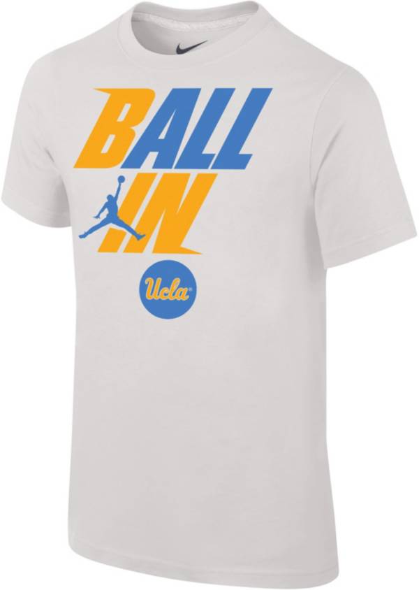 Jordan Youth UCLA Bruins White 2022 Basketball BALL IN Bench T-Shirt
