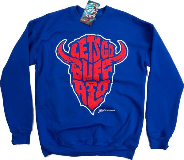 GV Art & Design Let's Go Buffalo Royal Pullover Crew Neck Sweatshirt