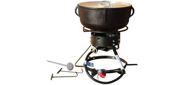 King Kooker 4 Gallon Cast Iron Jambalaya Pot and Cooker Package product image