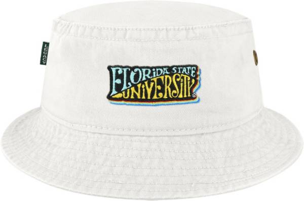 League-Legacy Men's Florida State Seminoles White Relaxed Twill White Bucket Hat