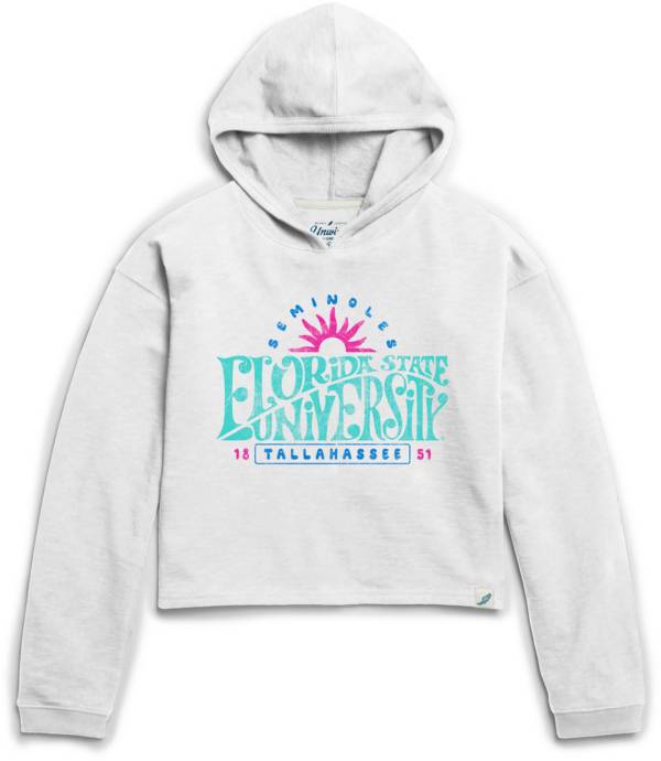 League-Legacy Women's Florida State Seminoles White Cropped Sweatshirt